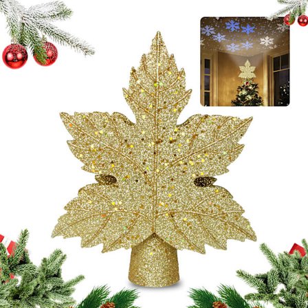 Julgranstopp med inbyggd LED-lampa i bladform