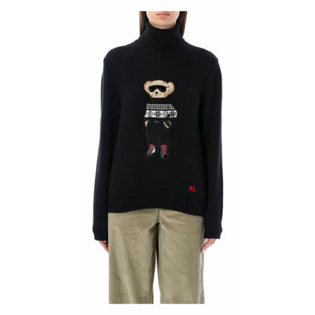 Ralph Lauren Turtlenecks Sort, Dame Rullekraver