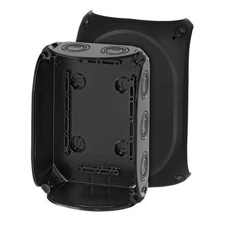 Hensel KF 1000 B Koblingsboks svart, IP66, glassfiber, uten klemme 130 x 180 x 77 mm, Installasjonsmaterial