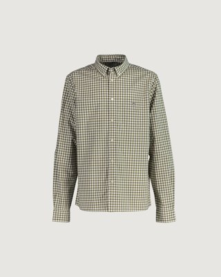 GANT - Gingham poplinskjorte til ungdom, unisex moss green