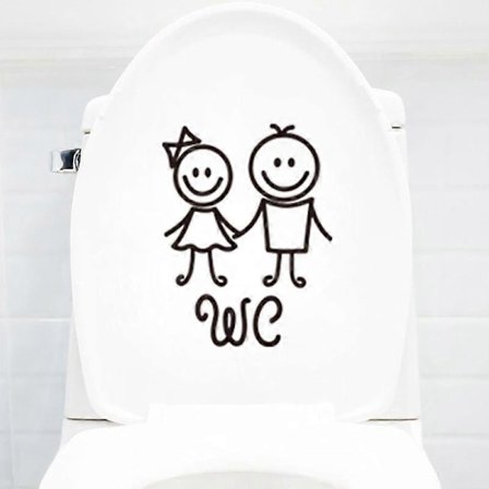 Toilet Smiley Face Decal Sjovt Badeværelse Køkken Vægklistermærker Toiletsæde Decal Vægkunst DIY Mural Decor WC logo 13 * 17cm
