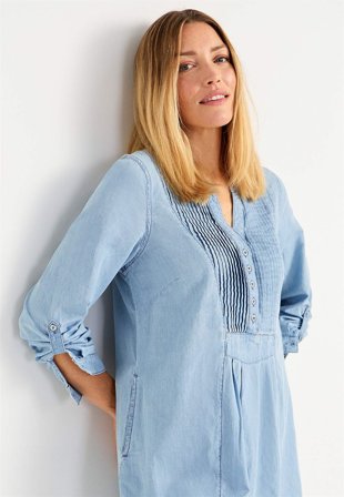 Cellbes of Sweden - Rymlig jeansklänning - ljusblå / denim - för damer - 62/64