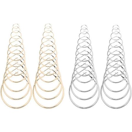 24 Par Örhängen Öronringar Set för Kvinnor Flickor, 12 Storlekar, 20-75 mm