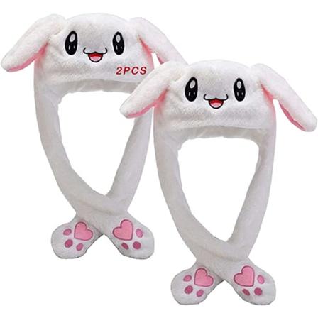 2PCS söpö pupuhattu liikuteltavilla korvilla Hauska pupuhattu Pehmeä