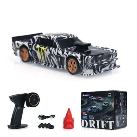 2,4G RC Drift Car 1/43 4WD Fjernbetjening Bil Højhastigheds Firehjulstræk Radiostyret Mini Racing Bil Model Dreng Legetøj Gave