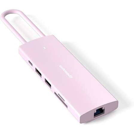 Rosa USB C Hub 9 i 1 Aluminium USB C Dockningsstation till 4K + USB+ RJ45 + + PD 100W 9 Port Adapter 9 i 1 Typ C Hub