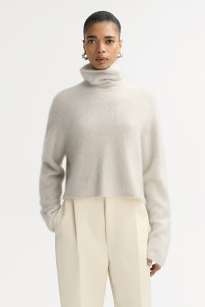Soft Goat - Brushed turtleneck - Kashmirtröja dam - M - Chalk