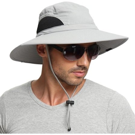 Unisex Solhat, Vandtæt Bredskygget Bucket Hat Pakkelig Boonie Hat til Fiskeri Vandreture Havearbejde Safari Strand