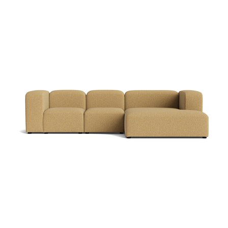 Milo Chaiselongue-Sofa, rechts | 300 cm in Puente Gelb, modernes Design, einfarbig strukturiert, bequeme Polsterung für das Wohnzimmer.