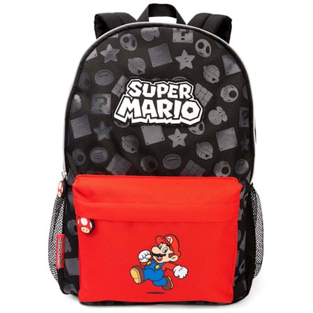 Super Mario All-Over Print Ryggsäck One Size Svart/Röd