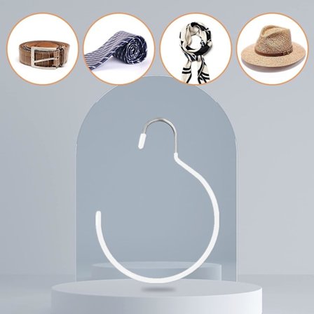 5 stycken Scarfhållare Sjal Scarfhållare Scarf Knytbandshållare Scarf Garderobskrok Ring för Scarfhållare Bälten Hatt Väska (Vit)