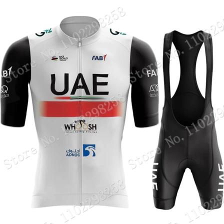 Musta UAE Team 2023 Kultainen Set Lyhythihainen Miesten Vaatteet Maantiepyörä Paidat Puku Pyörä Bib Shortsit MTB Maillot 16 XXL