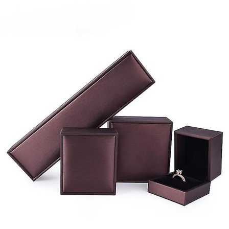 Jewelry Storage Box Brushed Pu Gift Ring Pendant Necklace Bracelet Holders Case With 4 Boxes