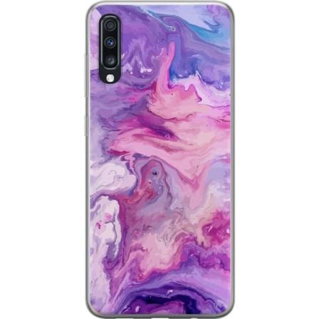 Samsung Galaxy A70 Läpinäkyvä kuori Marmori Lila