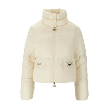 Elisabetta Franchi Butter Short Padded Jacket , Beige , Dames , Maat: S