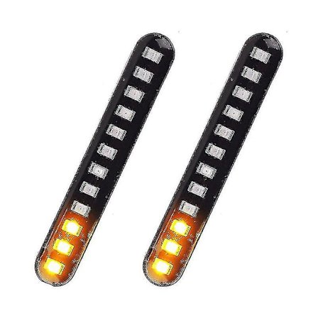 2 kpl Auton ja moottoripyörän virtaavat jarruvalot 12 LED-vilkkuvalolista