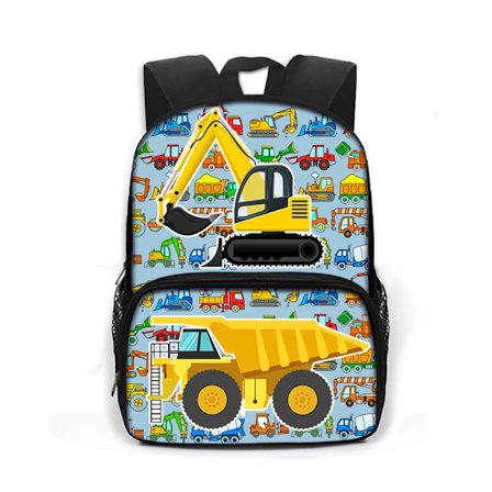 Tegneserie Brannbil Bil Gravemaskin Traktor Ryggsekk Førskole Skolesekk-FD11-