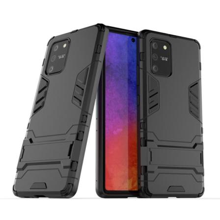 Samsung Galaxy S10 Lite - Armor Skal Med Ställ - Svart Black Svart
