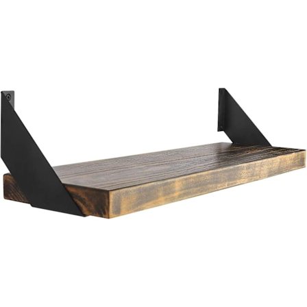 6 tums hylla konsoler platt vinkel böjd svart flytande industriella hyllor stöd konsoler, set om 2