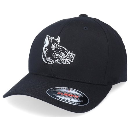 Hunter - Sort flexfit Kasket - Vildsvin Black Flexfit @ Hatstore