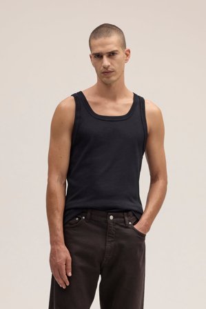 NN.07 Mick 3206 Tank top Male Black Organic Cotton
