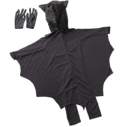 Børne Sort Bat Kostume Halloween Cosplay Sæt