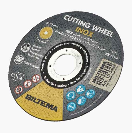 Biltema - Kappeskive rustfritt ekstra tynn 115 mm