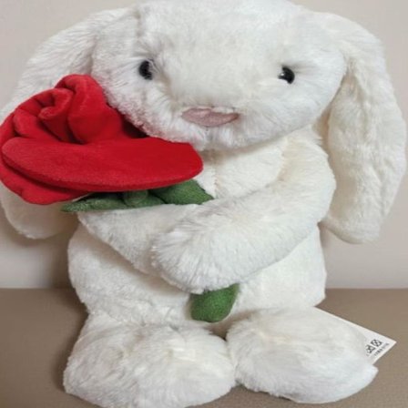 Jellycat Bartholomew kosedyr, mykt og komfortabelt, perfekt for barn, Valentinsdagsgaver, samleobjekter, rosekanin.