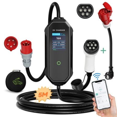 Tyyppi 2 Kannettava EV Laturi 11KW 16A 3P GBT Auto laturi Wi-Fi APP Ohjaus