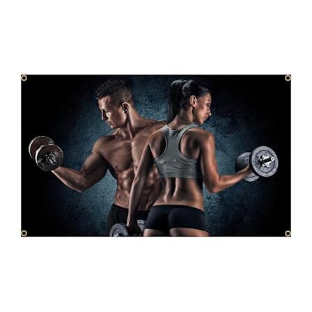 90X150CM 3x5Ft Bodybuilding GYM Flag Trænings Fitness Poster Sport Udendørs Klub Trykning Banner Messing Gennemgang 4 Grommets9 90 x 150cm