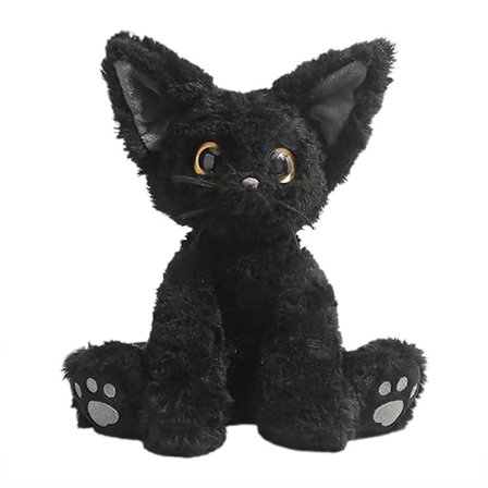 Katt Plysch Söt Svart Katt Djur Docka Leksak 23cm Gosedjur Present Till Barn