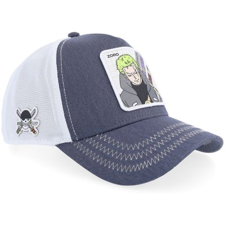 Capslab - Grå trucker Keps - Zoro White/Grey A-frame Trucker @ Hatstore