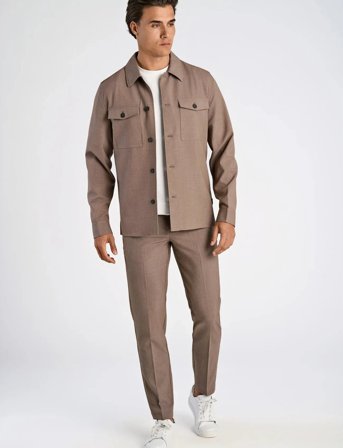 Lindbergh Superflex Overshirt - Brown - S