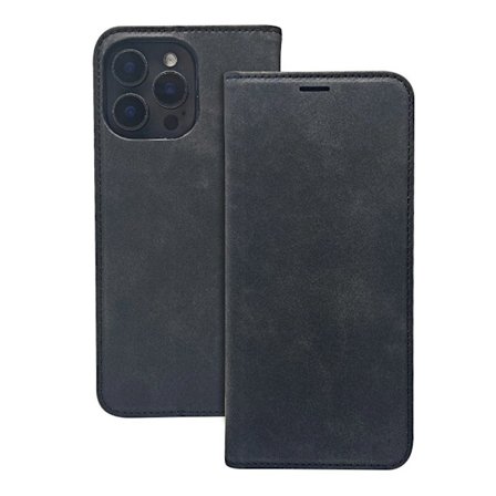 IPhone 16 plus Plånboksfodral Smart Suede - Svart