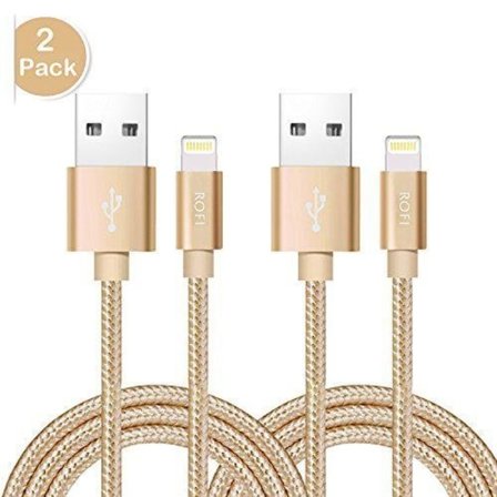 2-pack USB till Lightning-kabel 2 m – Snabb laddning & synkronisering – iPhone & iPad