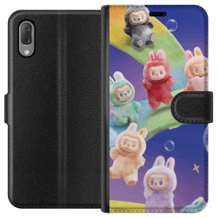 Kompatibelt Plånboksfodral till Sony Sony Xperia L3 La.bubu regnbåge affisch la.bubu figur kaninkostym leksaker söta pastell färgglad anime stil d