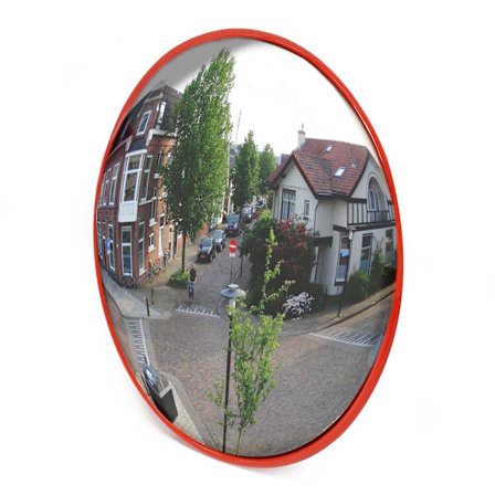Konveks Trafikspejl 45 cm Synsfelt 130°-160° Trafikspejl Vejsikkerhed Udendørs Indendørs Vejspejl Solid Polykarbonat Overvågning Gade Butik