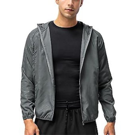 Lett og avslappet jakke for menn, kamuflasje, utendørs, tur, hettejakke, overdel -r (3XL Grå)