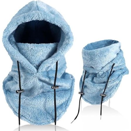 Balaclava, termo-balaclava i fleece, multifunktionel, til udendørs brug, vindtæt ansigtshætte, varm skimaske med nakke- og