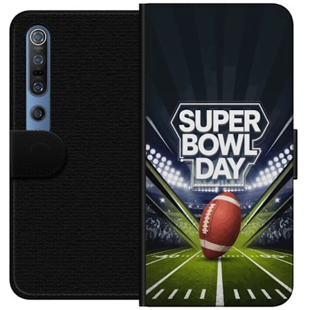 Yhteensopiva Lompakkokotelo Xiaomi Mi 10 Pro 5G Super Bowl Day juliste, jossa amerikkalainen jalkapallo valaistuksella varustetulla areenalla dramaatt