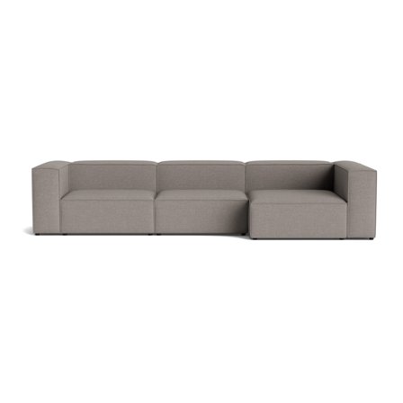 Lissabon chaiselong sofa, højrevendt | 360cm - Danubio Lysegrå - 360x130x72 - Modul Sofa, Slidstærk Kvalitetsstof & Krydsfiner Ramme