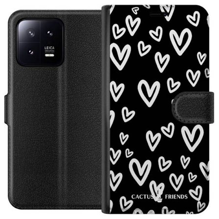 Kompatibelt Lommeboketui til Xiaomi Xiaomi 13 Cactus and Friends - Handdrawn Love Chaos