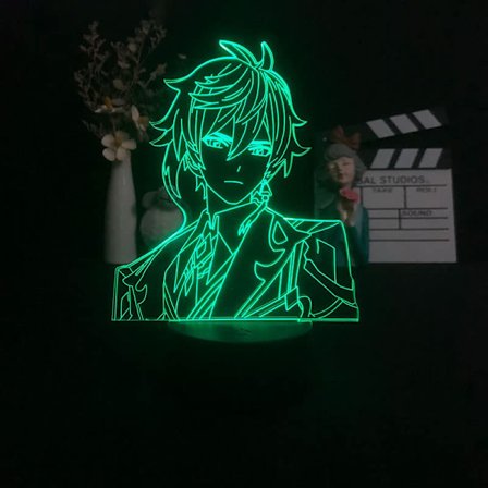 Genshin Impact Zhongli speldekor 3D nattlampa