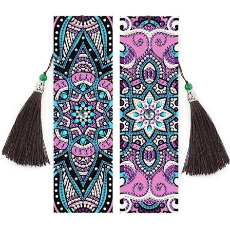 2 stycken 5D Diamantmålning Bokmärken (E,210*60mm), Bokmärke Le