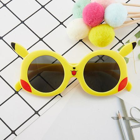Barnebriller Mote Sterke Runde Briller Klips Full Frame Komfortable Briller Barne Solbriller Tegneserie Pikachu (FMY)