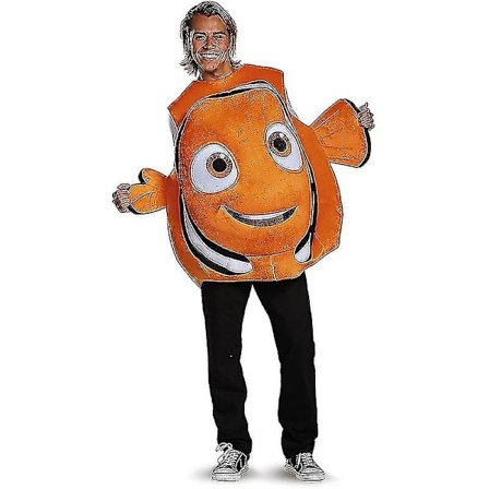Oransje ny stil voksen kompositt svamp jumpsuit dyr cospaly klovnefisk Nemo Halloween kostyme for mann