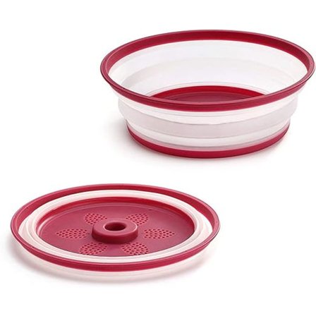 1 stk. Mikrobølgeovn Foldbar Rød Dæksel Mikrobølgeovn Dæksel Plastik