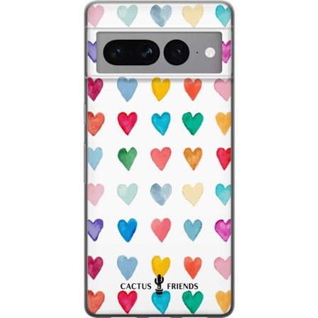 Yhteensopiva Puhelinkuori Google Google Pixel 7 Pro Cactus and Friends - Watercolor Love Grid