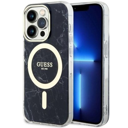 Guess GUHMP14XPCUMAK iPhone 14 Pro Max 6,7" sort/sort hardcase Marble MagSafe