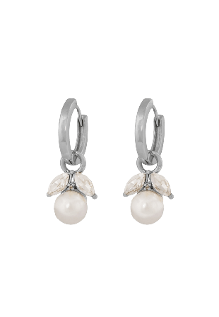 SNÖ of Sweden Eira Pearl Ring Ear Örhängen Dam Silver ONESIZE